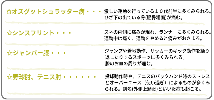 スポーツ障害 | 森のはりきゅう整骨院 | 伏見区 羽束師